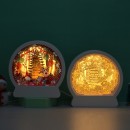 聖誕3D光影立體紙雕相框