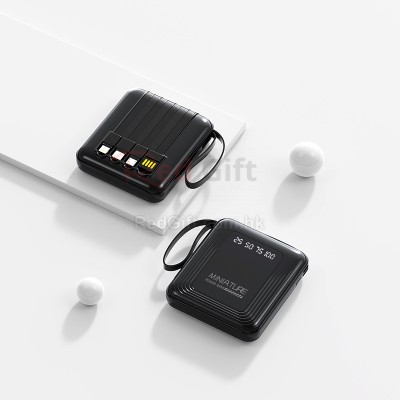 3C認證正方形自帶線移動電源