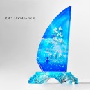 帆船水晶獎座