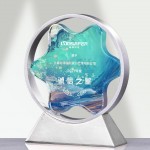 Three-Dimensional Five-Star Metal crystal Trophy
