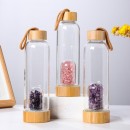 Natural Crystal Crushed Stone Health Glass With Bamboo Lid