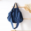 Solid Color Literary One-Shoulder Denim Messenger Bag