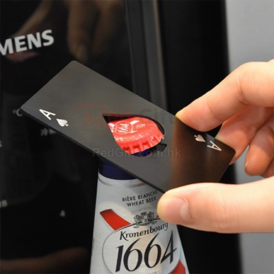 Poker card-shaped fridge magnet bottle opener
