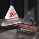 Creative Triangle Solid Wood Crystal Trophy