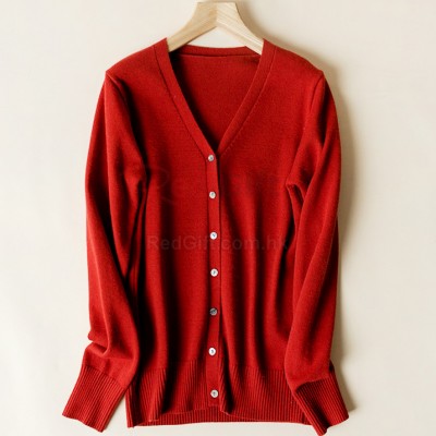 Sweater Knitted V-Neck Jacket (Team Wear)