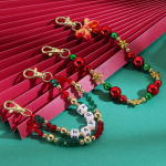 Christmas keychain beaded phone chain