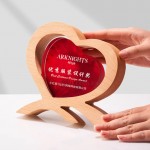 實木愛心水晶獎座