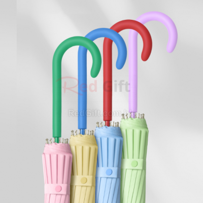 多巴胺撞色直杆长柄雨伞