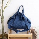 Solid Color Literary One-Shoulder Denim Messenger Bag