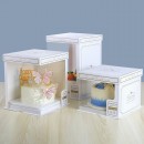 Fully transparent cake packaging box