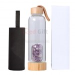 Natural Crystal Crushed Stone Health Glass With Bamboo Lid