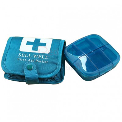 6 Days Plastic Pill Box With Protective Bag