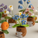 Knitted flower plant pot