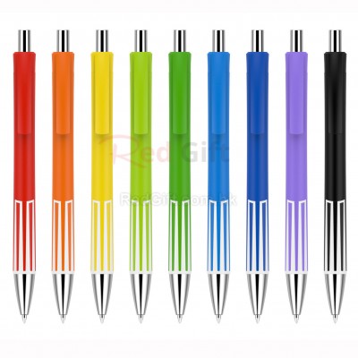 彩色杆半条纹广告笔
