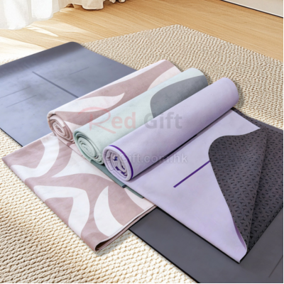 Double-layer non-slip silicone bottom yoga towel mat