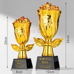 花朵星星水晶獎盃