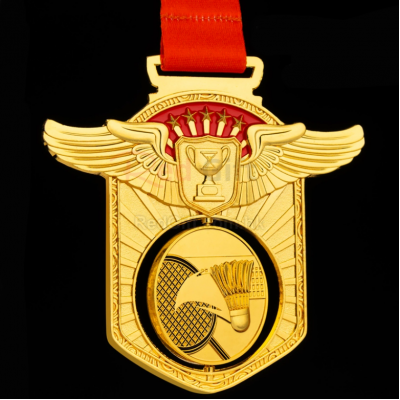 Badminton Hollow Rotating Medal