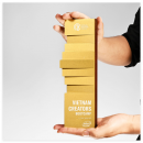 Step by Step Rising Trapezoidal Metal Trophy