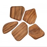 Irregular Solid Wood Dinner Plate