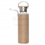 18.5OZ  Glass Bottle with Cotton linen cup sleeve with handle