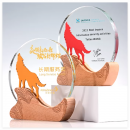 創意實木水晶獎座