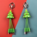 Cartoon Christmas Charging Cable with Keychain