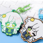 Wooden rubber-like embossed keychain