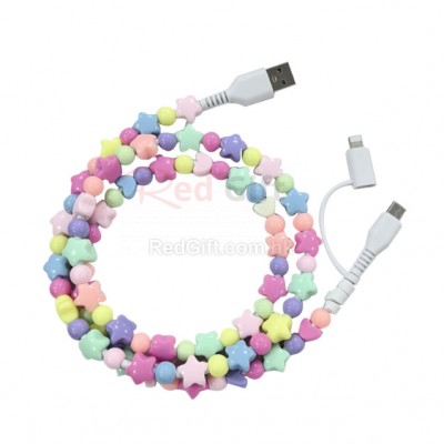 Five pointed star bead data cable