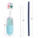 Reusable Portable Collapsible Silicone Straws