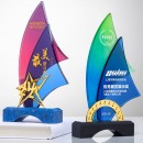帆船水晶獎座