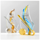 Sailing Ship Crystal Metal Trophy