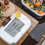 多功能帶餐具收納盒手提桌籃