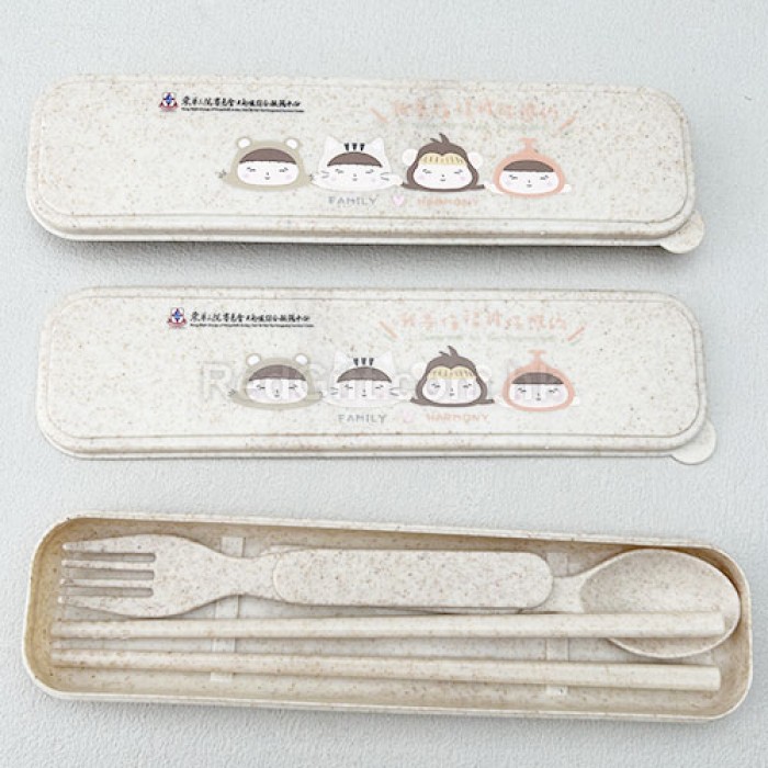 麥稈兒童餐具套裝-東華三院