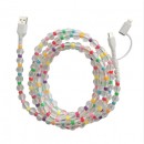 One to two colored bead charging cable