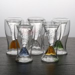 彩色美人魚雙層玻璃杯
