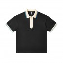 240g Japanese Retro Collar Zipper Color-Blocked Polo Shirt
