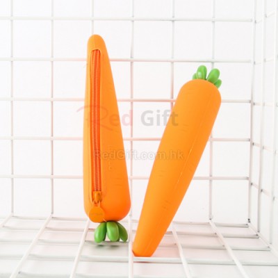 可爱硅胶蔬菜笔袋