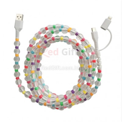 One to two colored bead charging cable