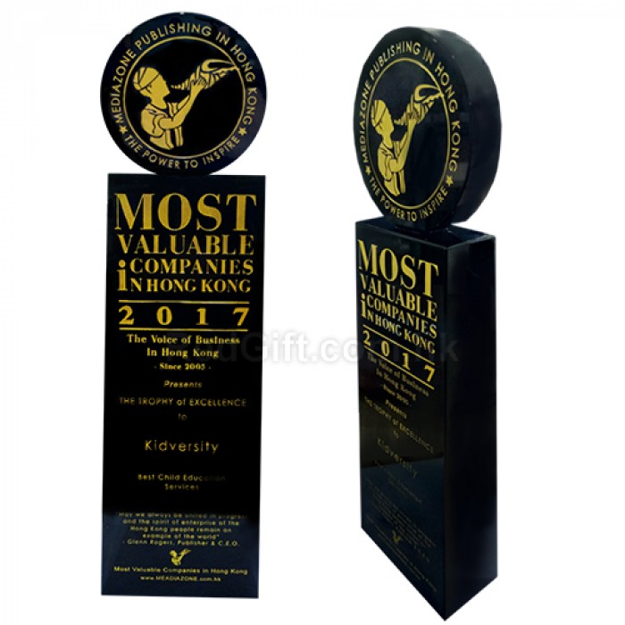 禮品紅訂制Mediazone水晶獎座