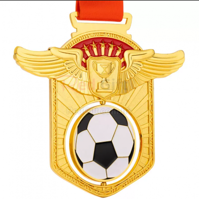 Football Hollow Rotating Medal