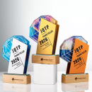 金屬水晶實木獎座 金屬水晶實木獎座