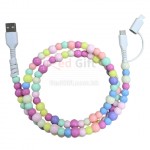 One to two colored bead charging cable