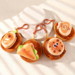 Plush hamburger coin purse pendant keychain