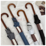 復古木柄黑膠雨傘