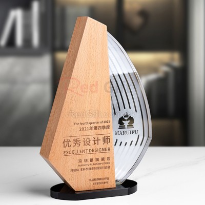 Wooden Crystal Trophy