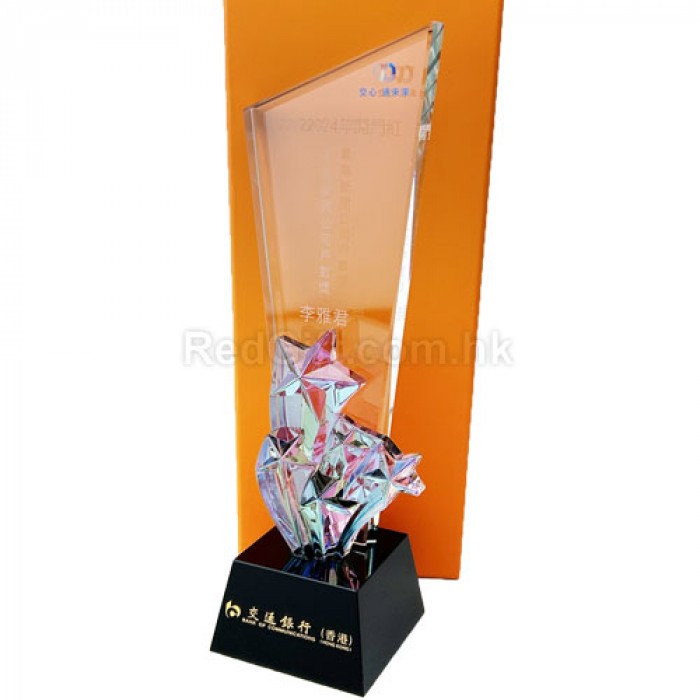 炫彩水晶獎座-交通銀行