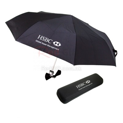 21'' Promotional 3 Folding Umbrella with Gift Box-Solid