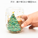 耐热双层流动亮片圣诞树杯