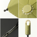 Automatic three-fold umbrella with buckle