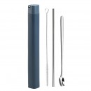 Stainless steel straw set